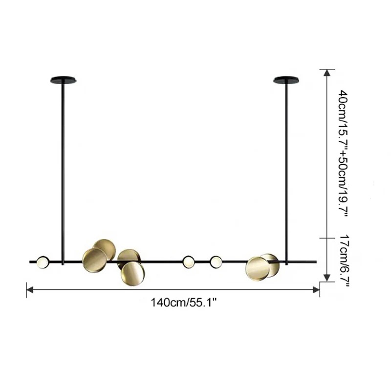 WOMO Sculptural Linear/Vertical Pendant Chandelier-WM2041 - Image 24