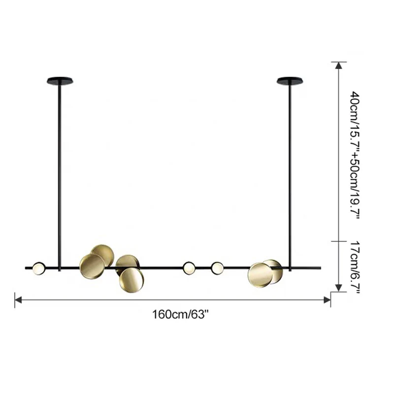 WOMO Sculptural Linear/Vertical Pendant Chandelier-WM2041 - Image 25