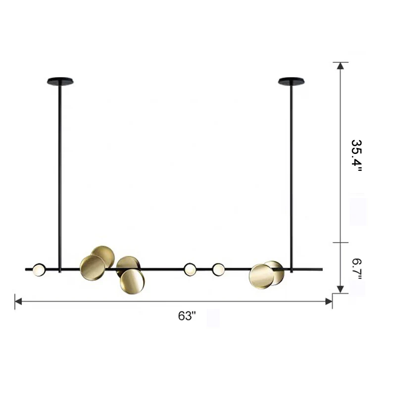 WOMO Sculptural Linear/Vertical Pendant Chandelier-WM2041 - Image 39