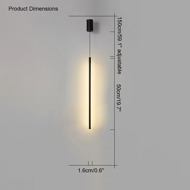 WOMO Single Tube Pendant Light for Bedroom-WM2007 - Image 27