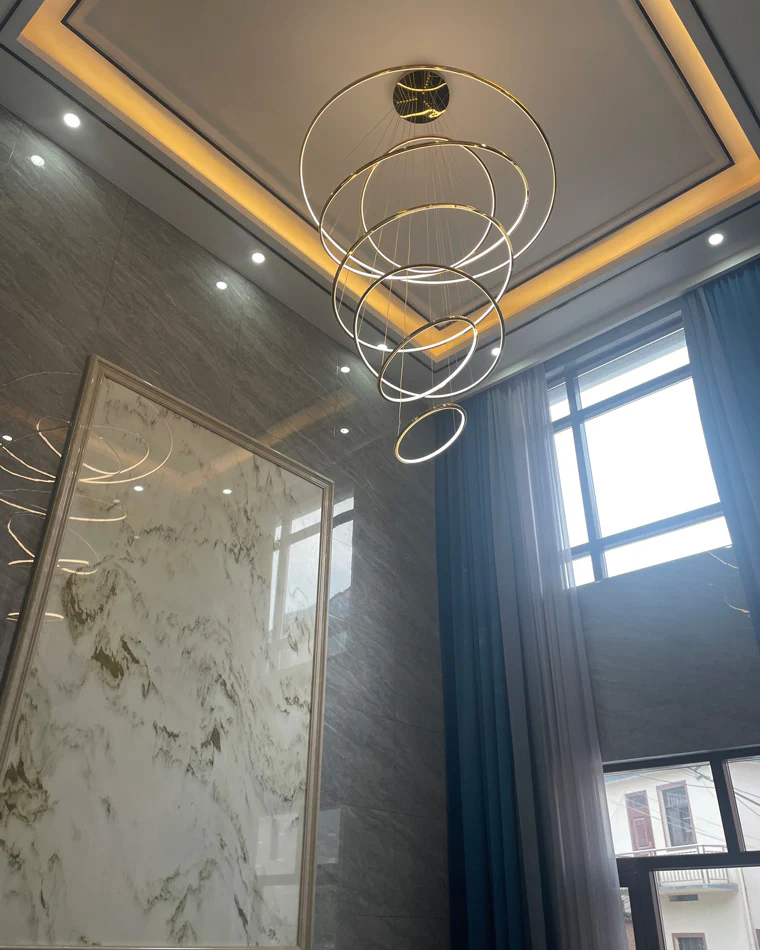 WOMO Large Tiered Ring LED Foyer Chandelier-WM2160 - Image 32