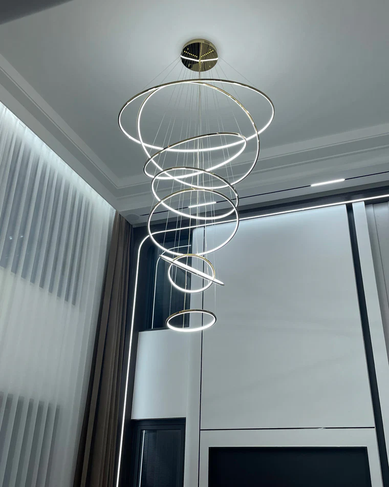 WOMO Large Tiered Ring LED Foyer Chandelier-WM2160 - Image 34