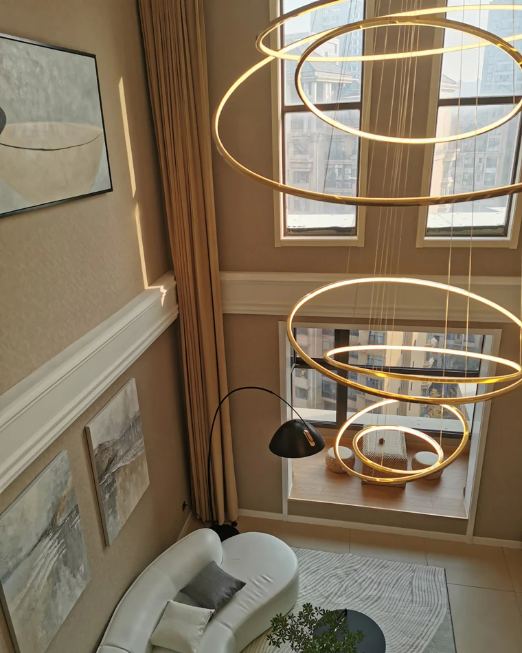 WOMO Large Tiered Ring LED Foyer Chandelier-WM2160 - Image 36