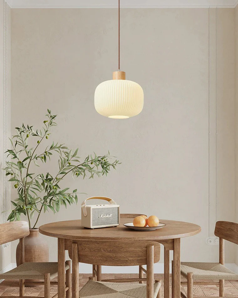 WOMO Ribbed Milk Glass Lantern Pendant Light-WM2115 - Image 10