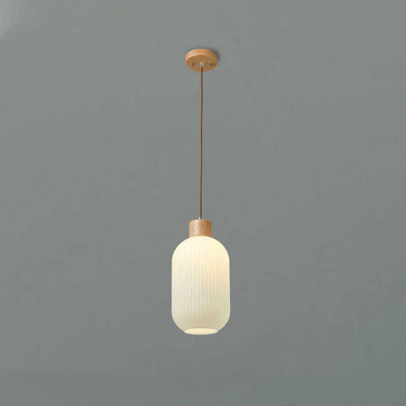 WOMO Ribbed Milk Glass Lantern Pendant Light-WM2115 - Image 16