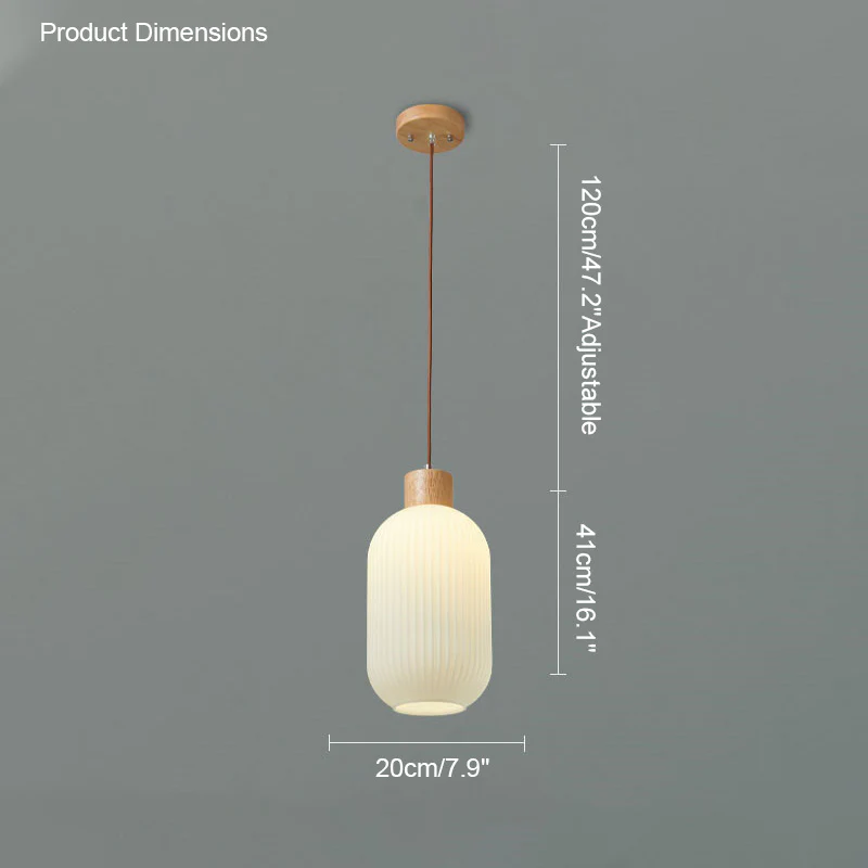 WOMO Ribbed Milk Glass Lantern Pendant Light-WM2115 - Image 17