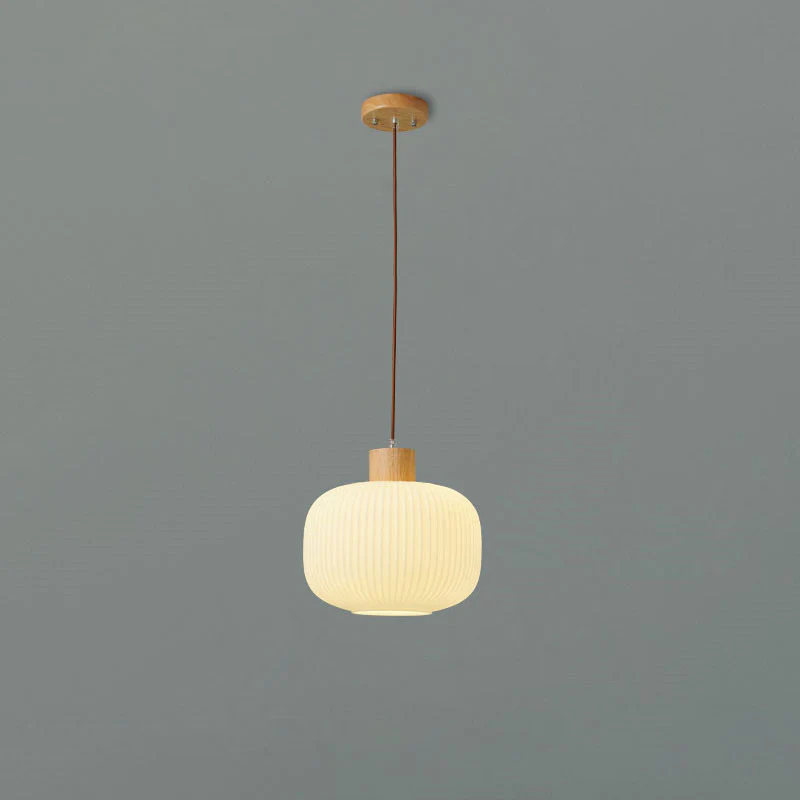 WOMO Ribbed Milk Glass Lantern Pendant Light-WM2115 - Image 18