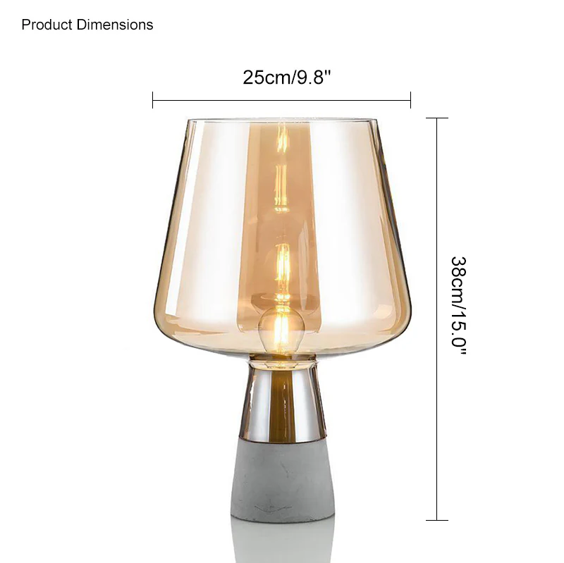 WOMO Smoked Glass Table Lamp-WM8018 - Image 26