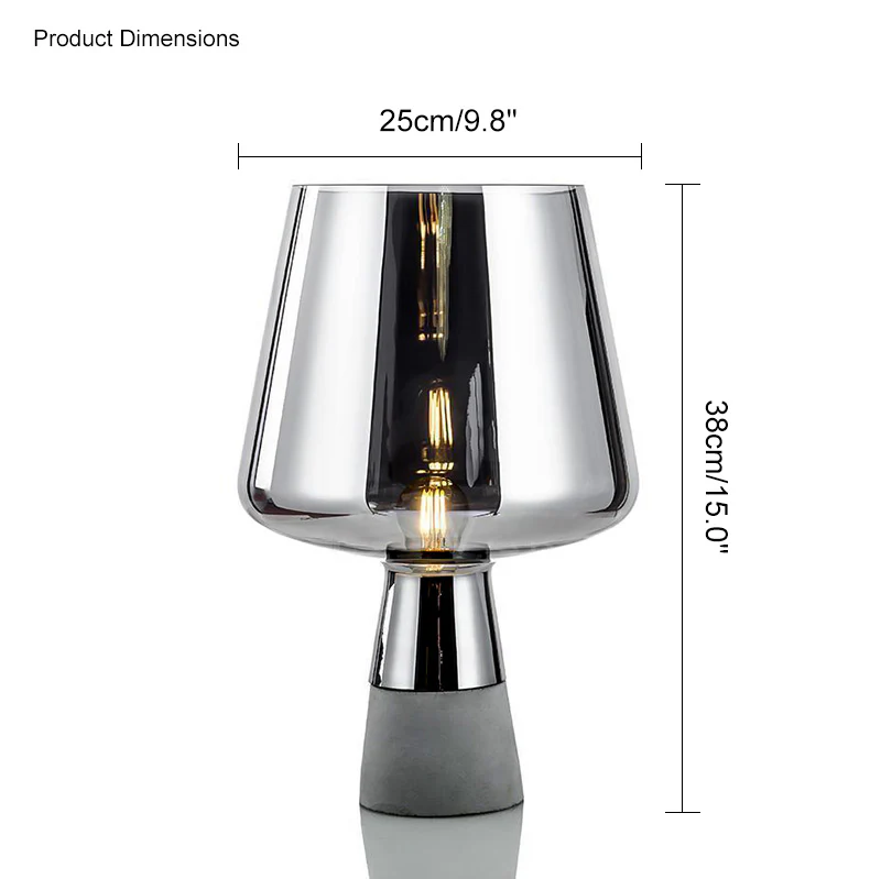 WOMO Smoked Glass Table Lamp-WM8018 - Image 27