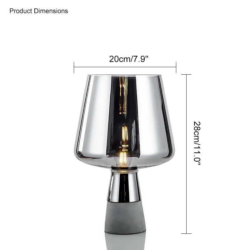 WOMO Smoked Glass Table Lamp-WM8018 - Image 29