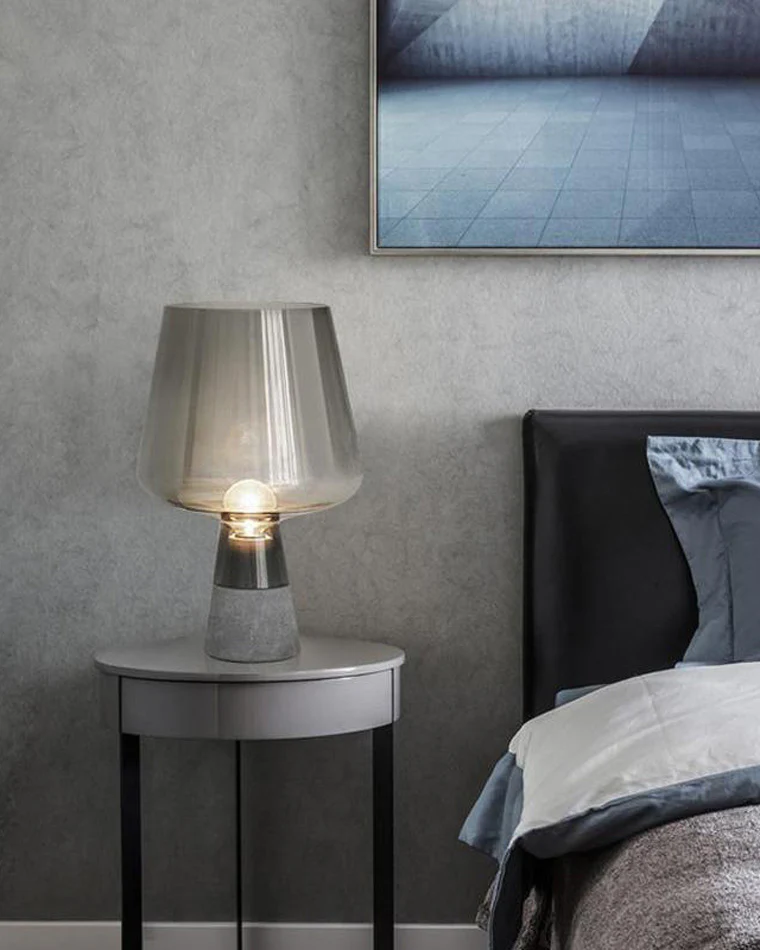 WOMO Smoked Glass Table Lamp-WM8018 - Image 4