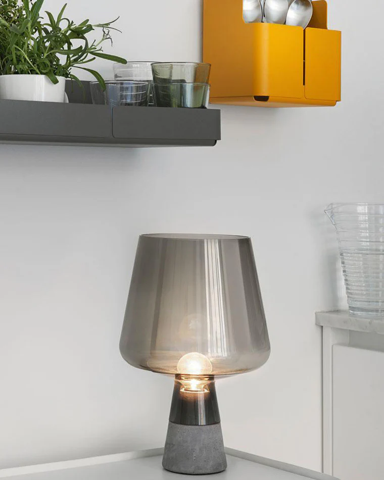 WOMO Smoked Glass Table Lamp-WM8018 - Image 5