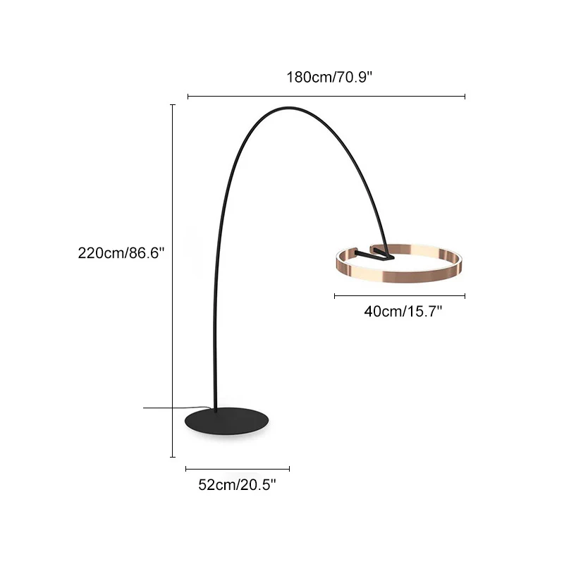 WOMO Circular Arc Floor Lamp-WM7006 - Image 36