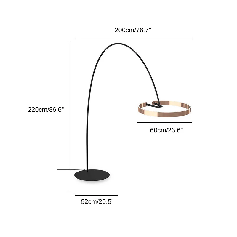 WOMO Circular Arc Floor Lamp-WM7006 - Image 38