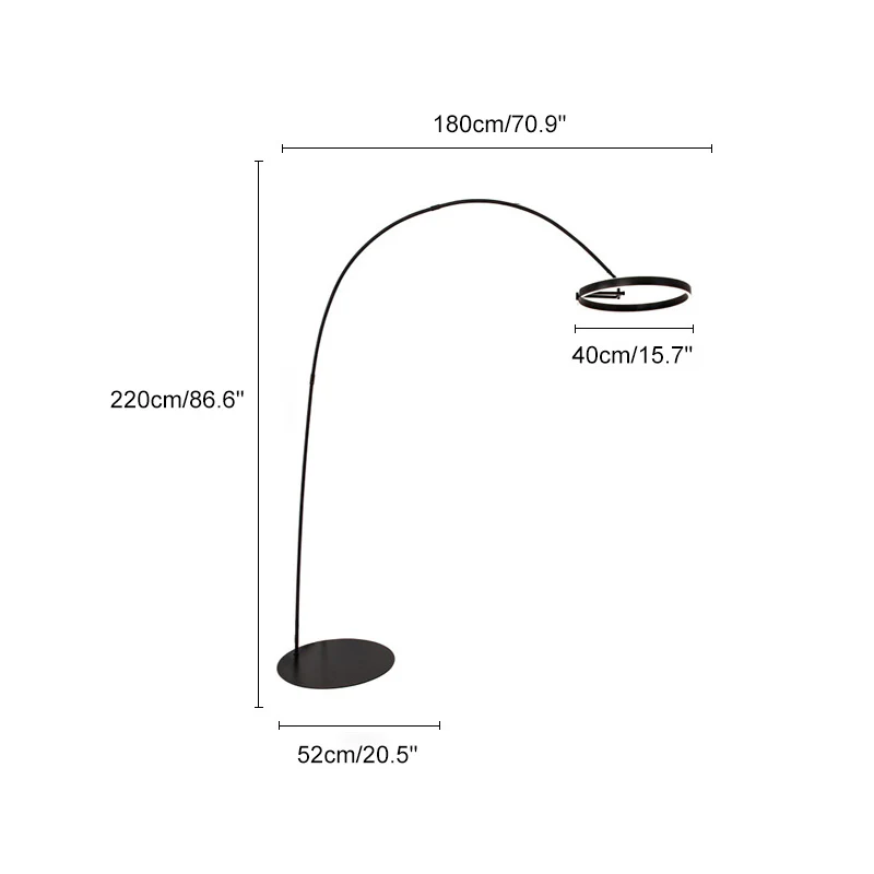 WOMO Circular Arc Floor Lamp-WM7006 - Image 42