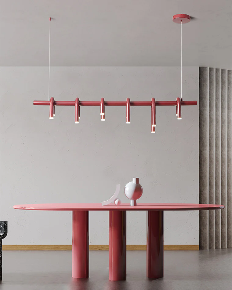 WOMO U-tubes Red Round Chandelier-WM2157 - Image 11