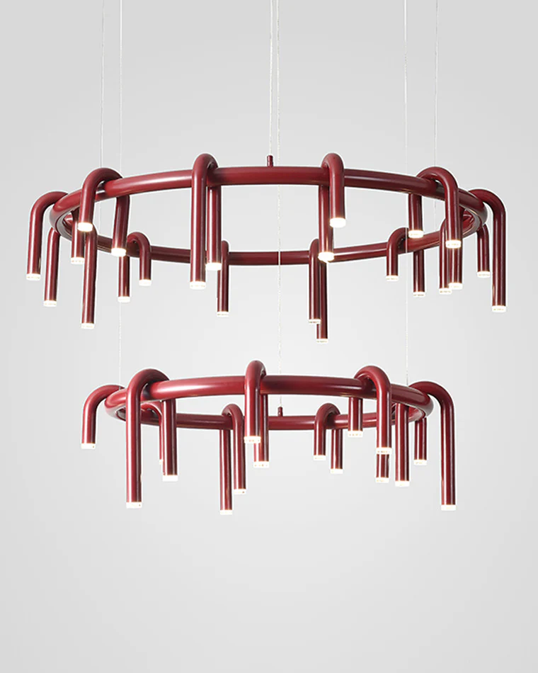 WOMO U-tubes Red Round Chandelier-WM2157 - Image 13