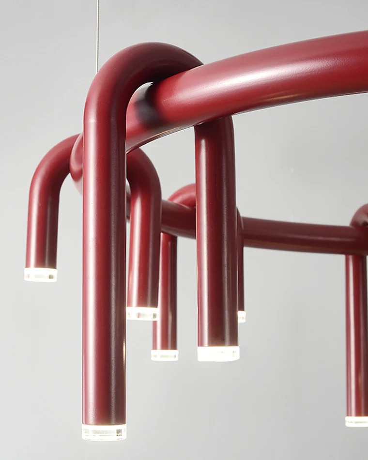 WOMO U-tubes Red Round Chandelier-WM2157 - Image 15