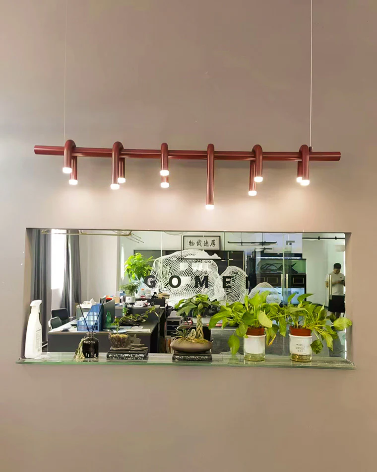 WOMO U-tubes Red Round Chandelier-WM2157 - Image 21