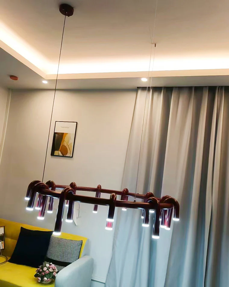 WOMO U-tubes Red Round Chandelier-WM2157 - Image 24