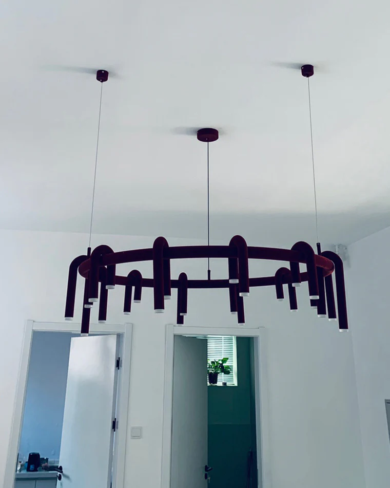 WOMO U-tubes Red Round Chandelier-WM2157 - Image 25