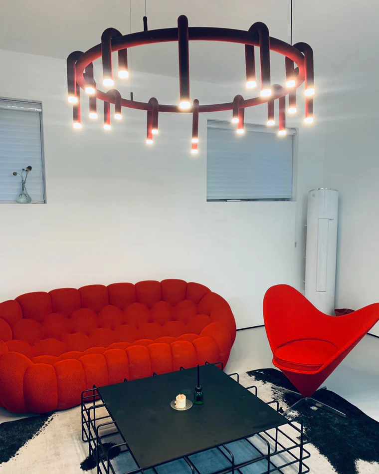 WOMO U-tubes Red Round Chandelier-WM2157 - Image 27