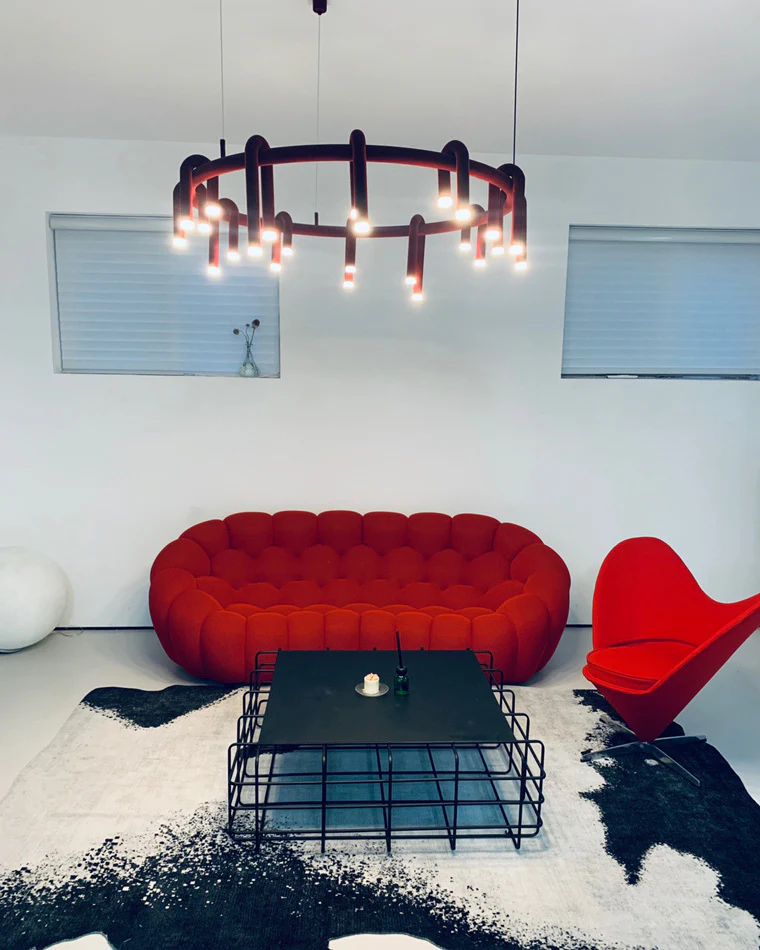 WOMO U-tubes Red Round Chandelier-WM2157 - Image 28