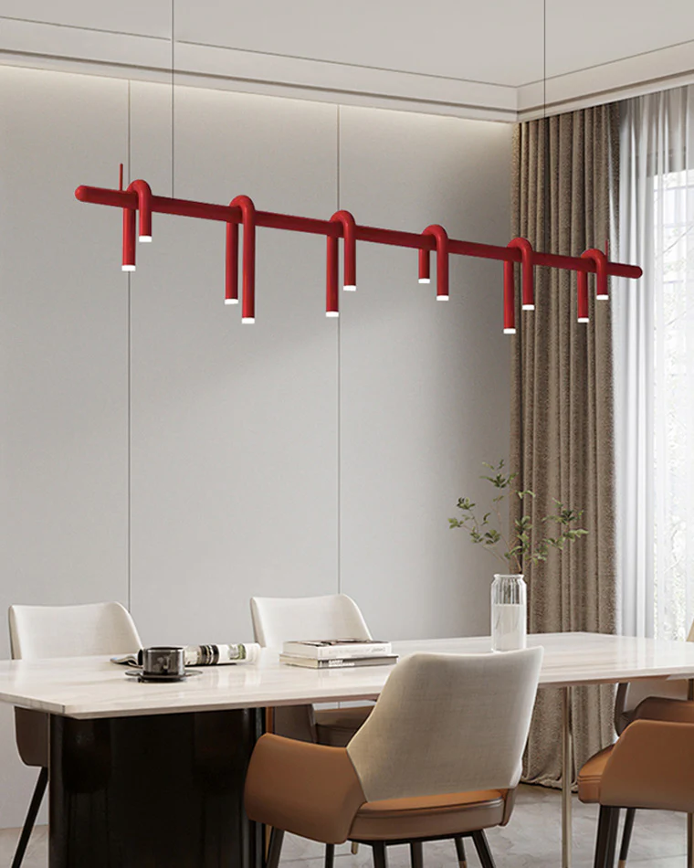 WOMO U-tubes Red Round Chandelier-WM2157 - Image 9