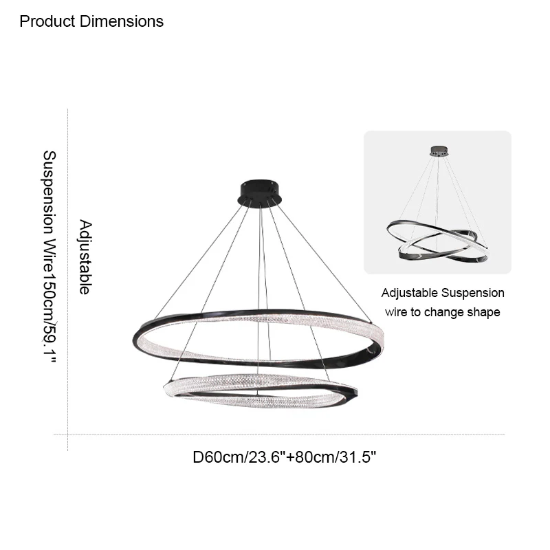 WOMO Möbius Circular LED Chandelier-WM2128 - Image 37