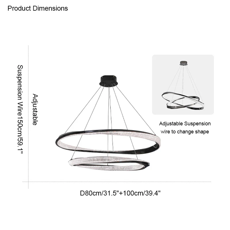 WOMO Möbius Circular LED Chandelier-WM2128 - Image 38