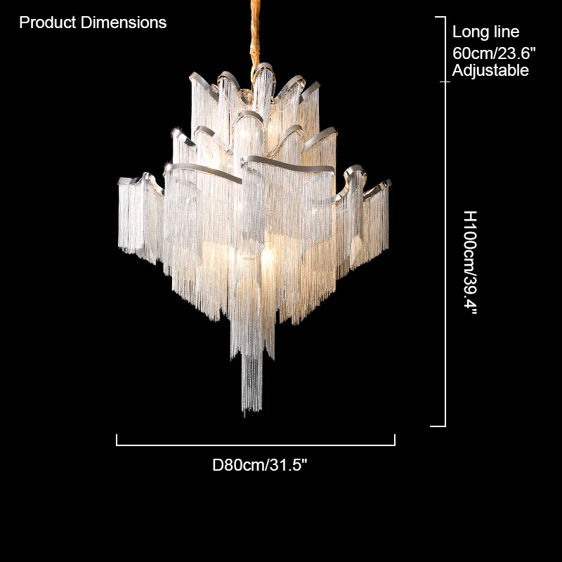 WOMO Fringe Tiered Chandelier-WM2079 - Image 33