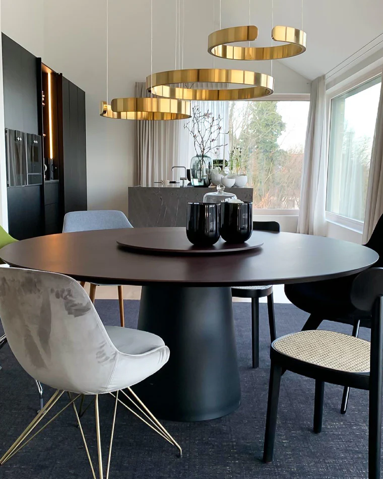 WOMO Black/Gold Ring Led Chandelier-WM2009 - Image 32