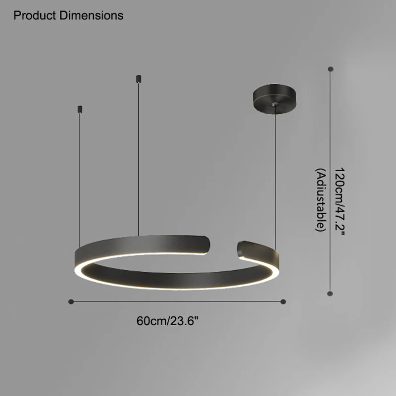 WOMO Black/Gold Ring Led Chandelier-WM2009 - Image 55