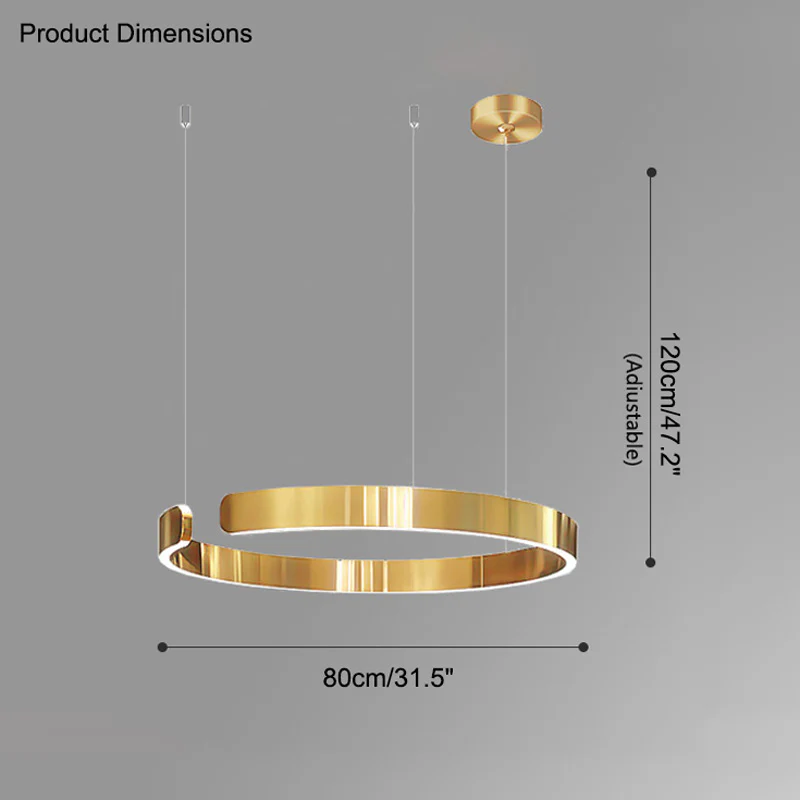 WOMO Black/Gold Ring Led Chandelier-WM2009 - Image 63