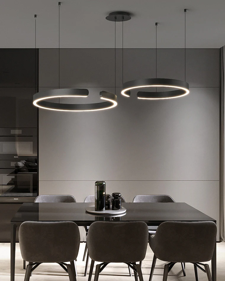 WOMO Black/Gold Ring Led Chandelier-WM2009 - Image 8