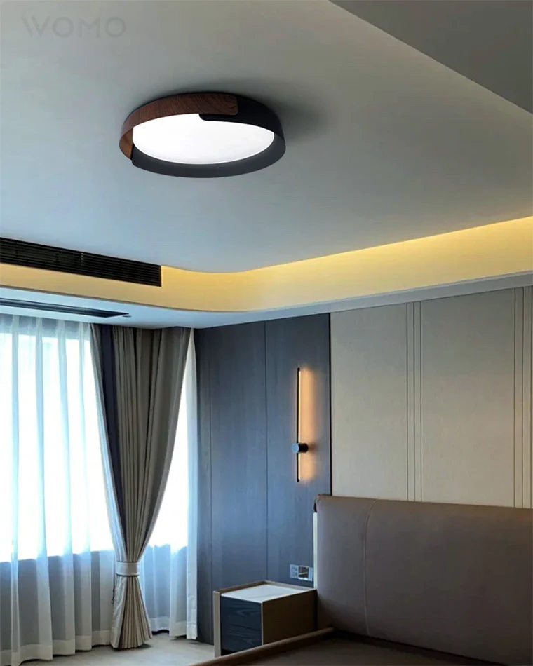 WOMO Walnut Grain Round Ceiling Light-WM1018 - Image 14