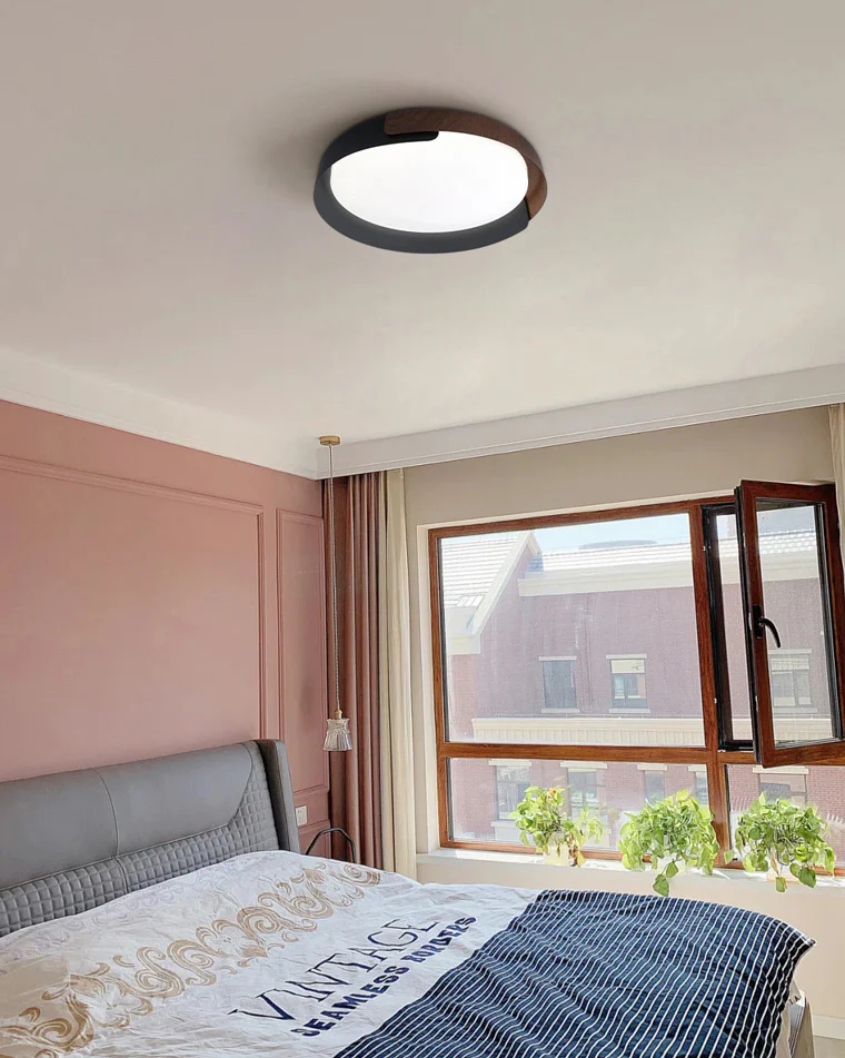 WOMO Walnut Grain Round Ceiling Light-WM1018 - Image 15