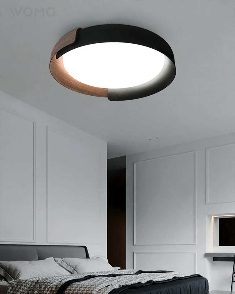 WOMO Walnut Grain Round Ceiling Light-WM1018 - Image 4