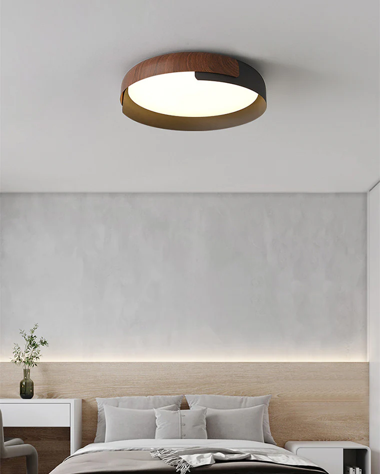 WOMO Walnut Grain Round Ceiling Light-WM1018 - Image 5
