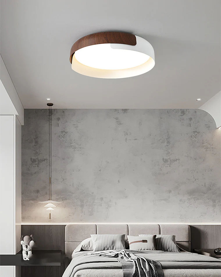 WOMO Walnut Grain Round Ceiling Light-WM1018 - Image 6