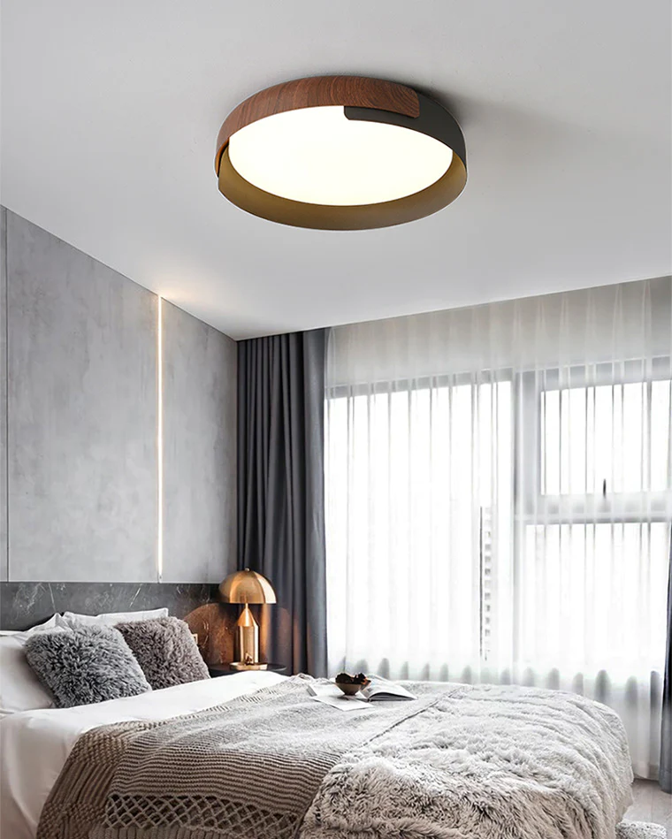 WOMO Walnut Grain Round Ceiling Light-WM1018 - Image 8