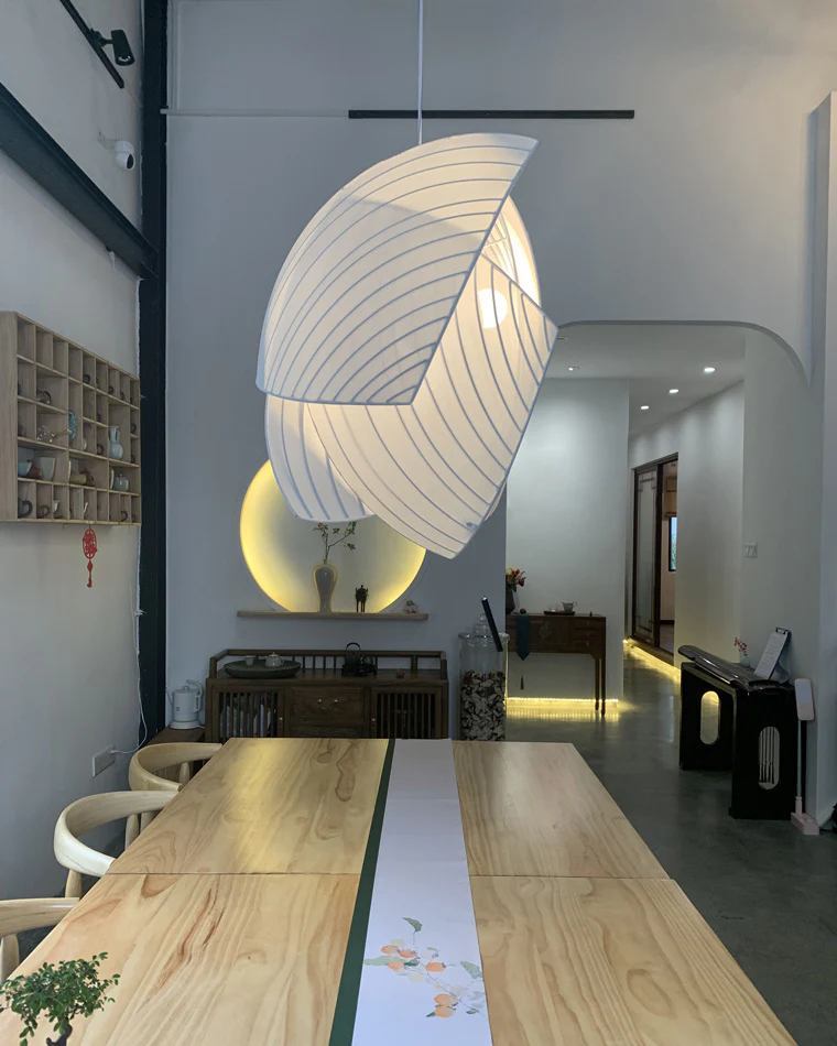 WOMO Asymmetrical Rice Paper Pendant Light-WM2056 - Image 14