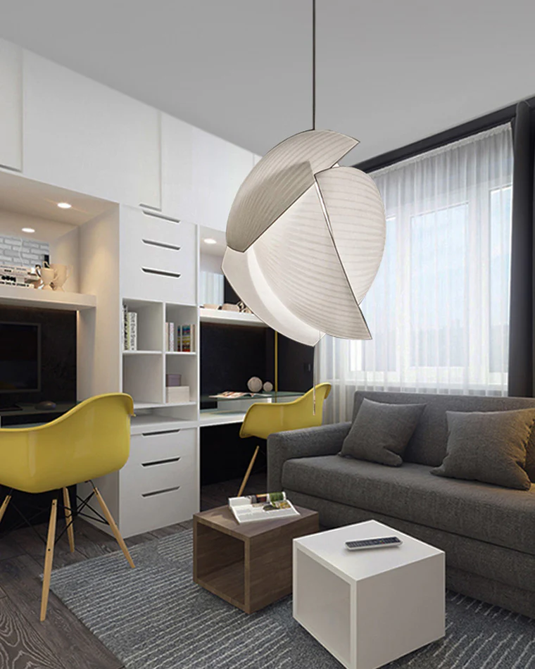 WOMO Asymmetrical Rice Paper Pendant Light-WM2056 - Image 9