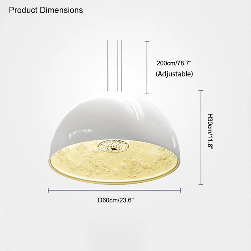 WOMO Embossed Dome Pendant Light-WM2047 - Image 24