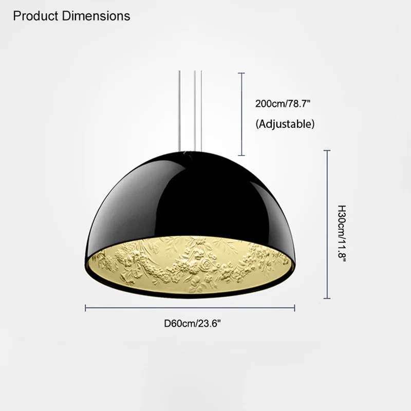 WOMO Embossed Dome Pendant Light-WM2047 - Image 28