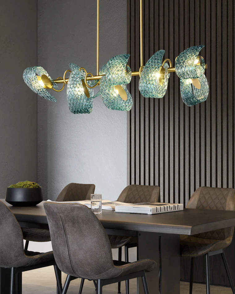 WOMO Peacock Blue Art Glass Chandelier-WM2213 - Image 16