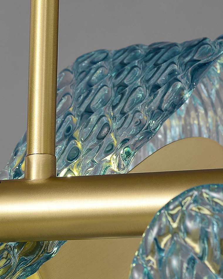 WOMO Peacock Blue Art Glass Chandelier-WM2213 - Image 18