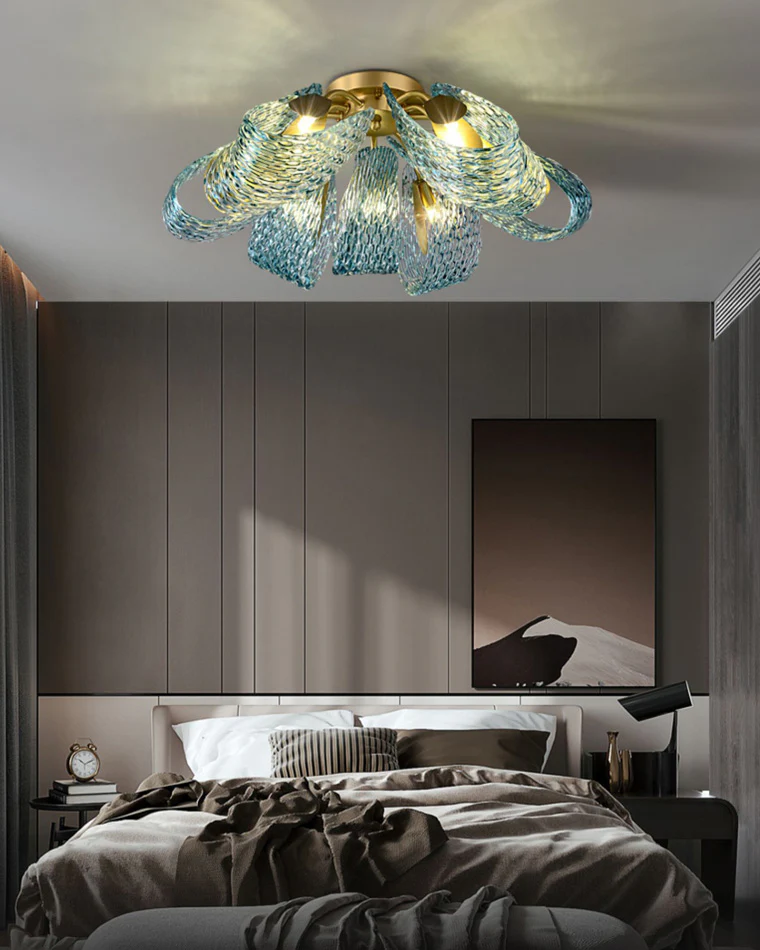 WOMO Peacock Blue Art Glass Chandelier-WM2213 - Image 21