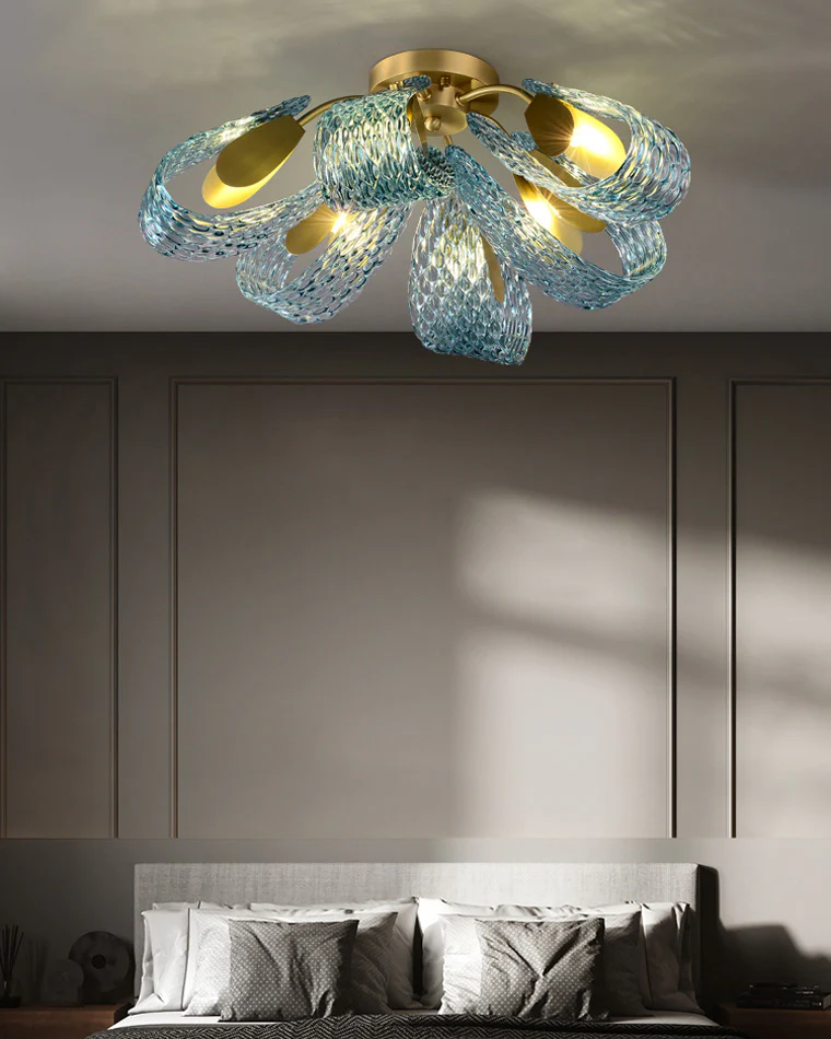 WOMO Peacock Blue Art Glass Chandelier-WM2213 - Image 23