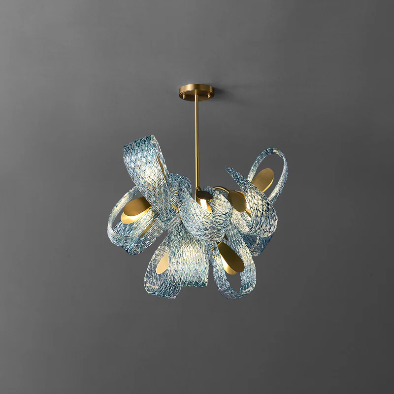 WOMO Peacock Blue Art Glass Chandelier-WM2213 - Image 29